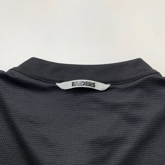 Las Vegas Raiders Shirt Mens M Black NFL OnField Blade Collar Nike Golf Polo - Picture 10 of 12
